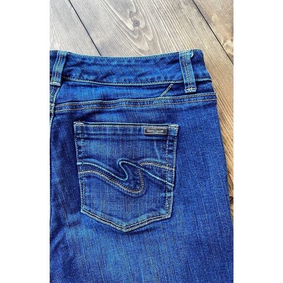 White house black market bootcut blanc jeans womens sz 4R low rise stretch denim - Picture 3 of 12